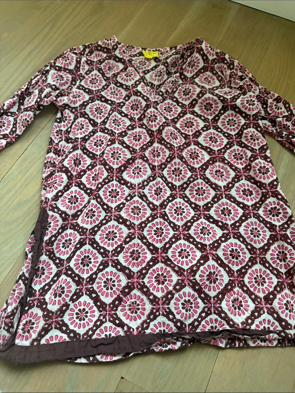 Roberta Roller Rabbit Printed Medallion Tunic Top in Pink and Brown